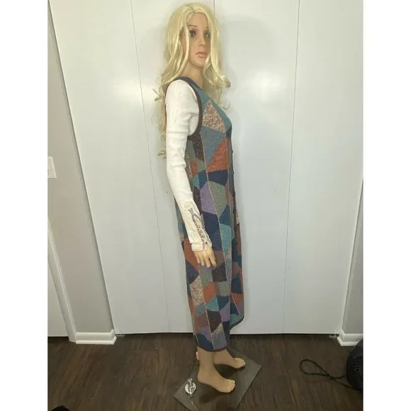 Peruvian Connection KAFFE FASSETT Sweater Vest Duster Medium Geometric - Picture 12 of 12